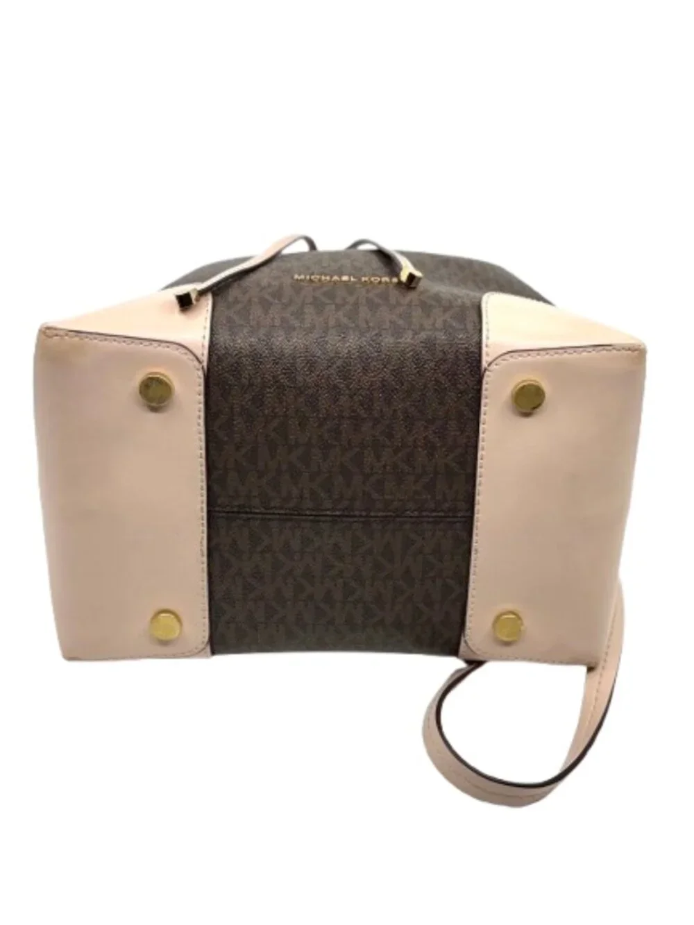 MICHAEL KORS~Mercer Gallery Med Convertible Bucket Shoulder Brown/Beige NEAR NEW